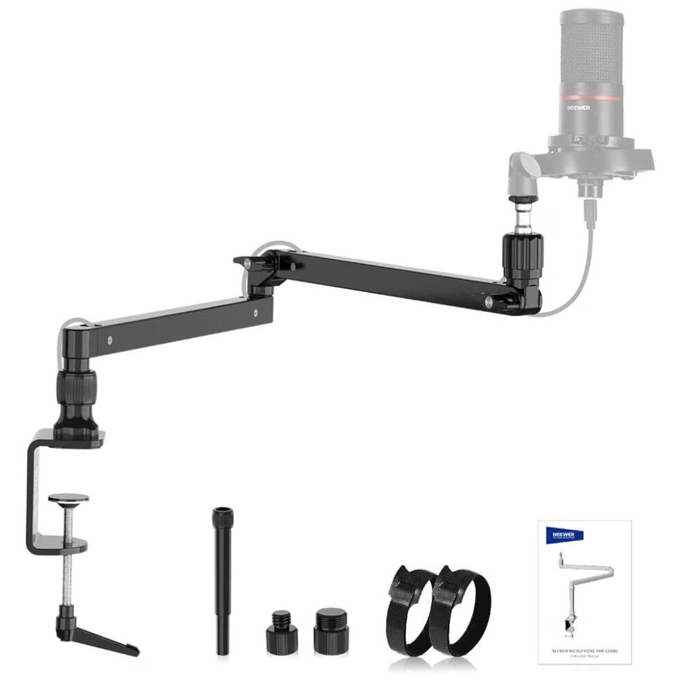 NEEWER MST002 Low Profile Mic Boom Arm Desk Mount 360° Swivel Black